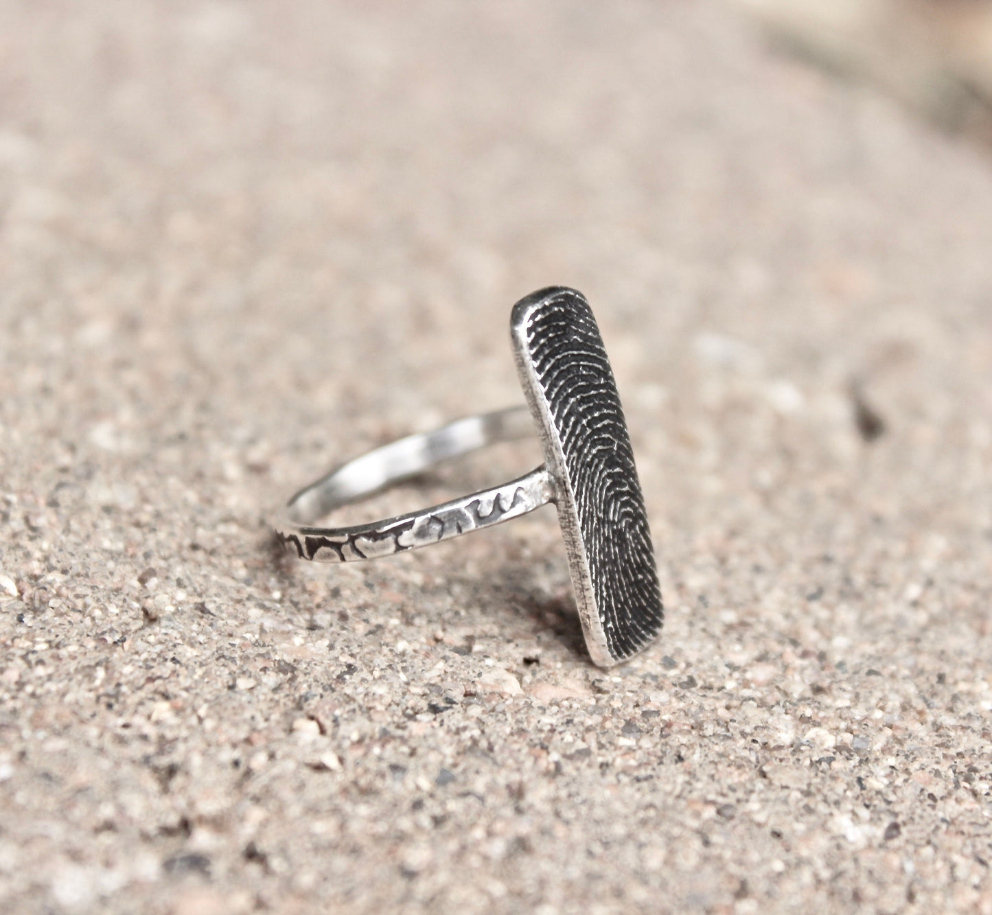 Rectangle Fingerprint Ring