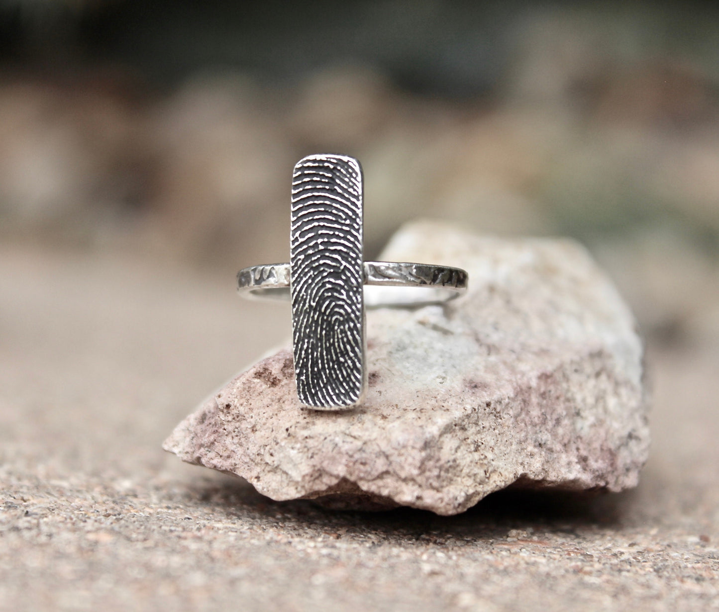 Rectangle Fingerprint Ring