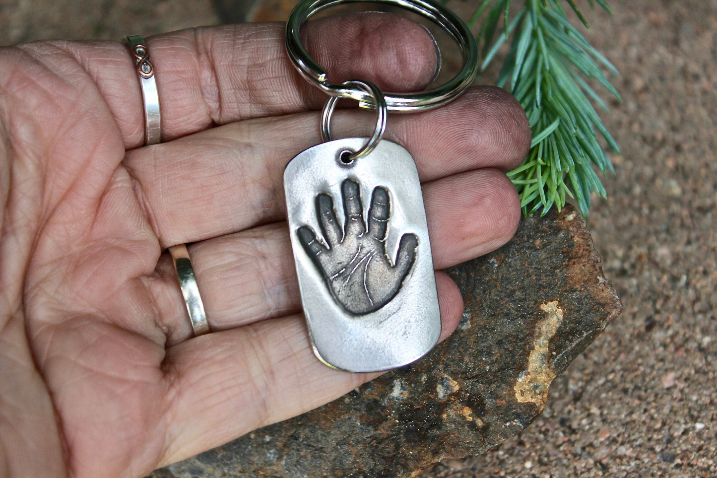 Real Child's Handprint Keychain