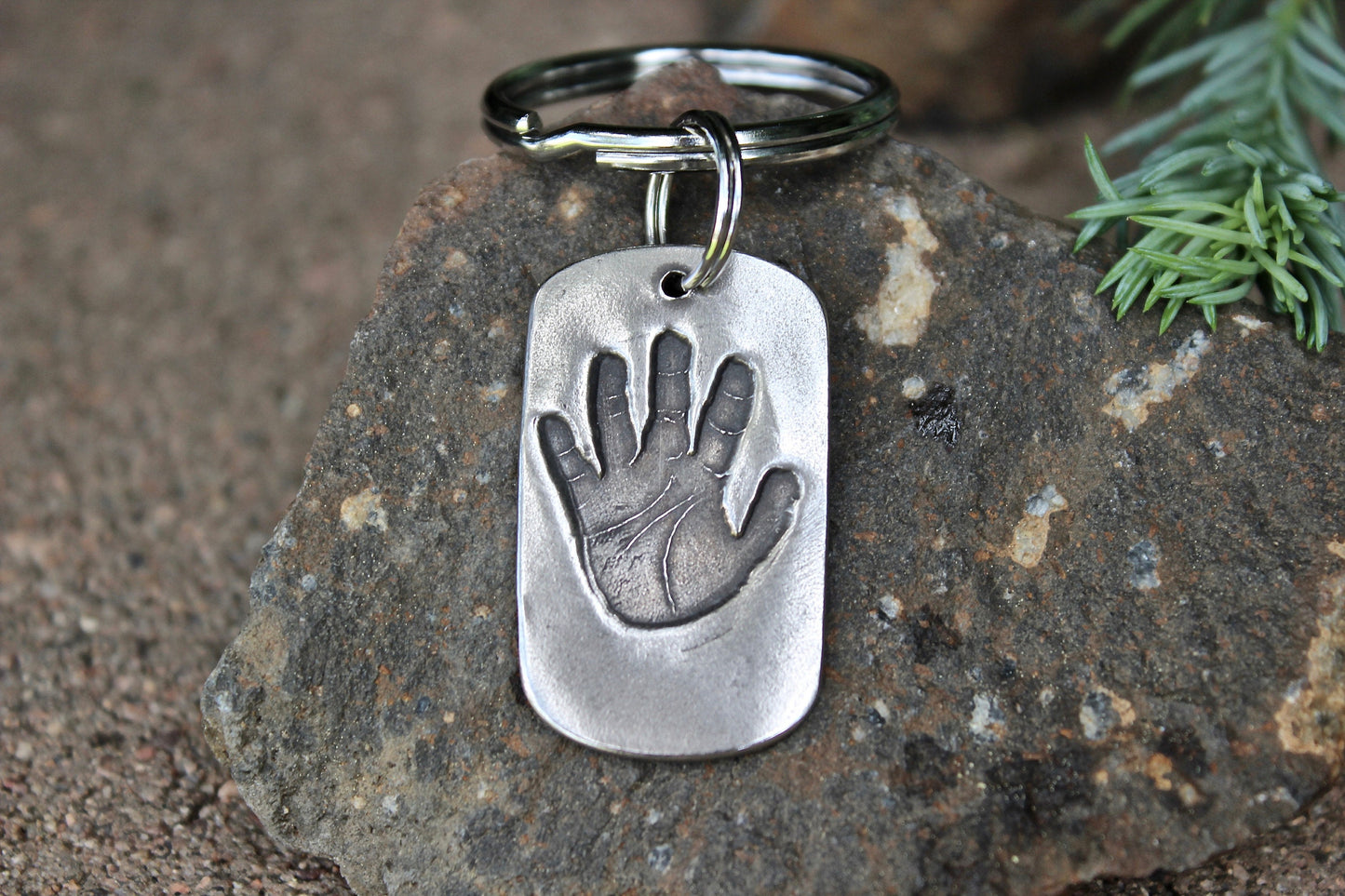 Real Child's Handprint Keychain