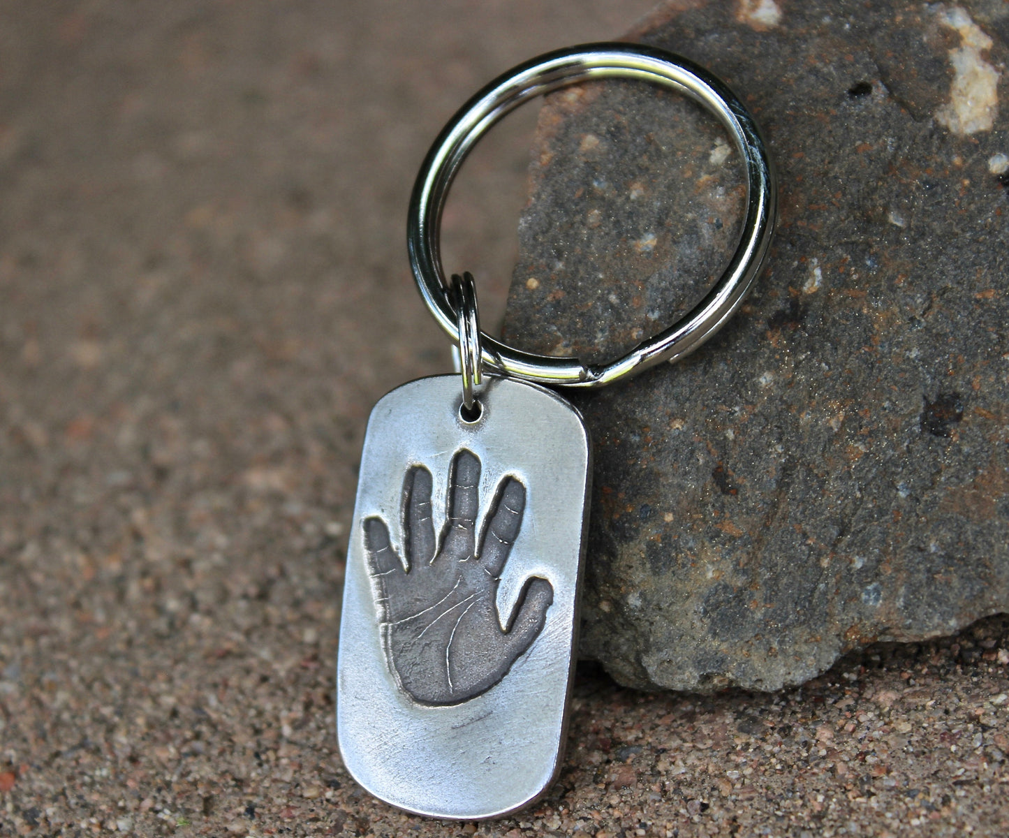 Real Child's Handprint Keychain
