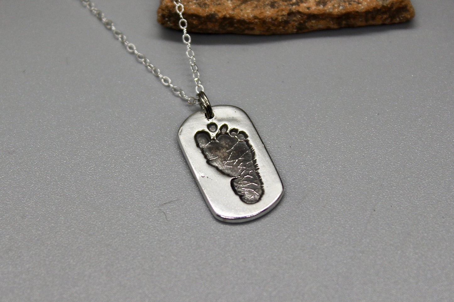 Footprint Charm in Sterling Silver