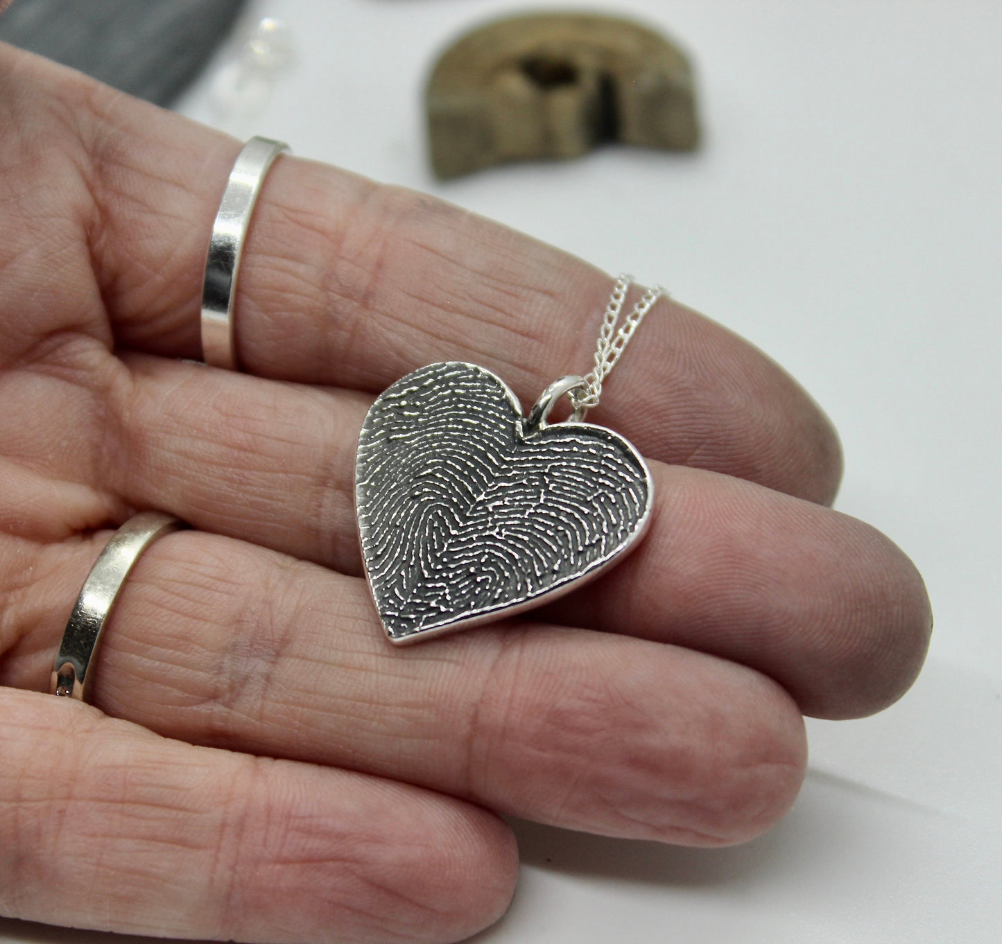 Two Fingerprints Heart Charm