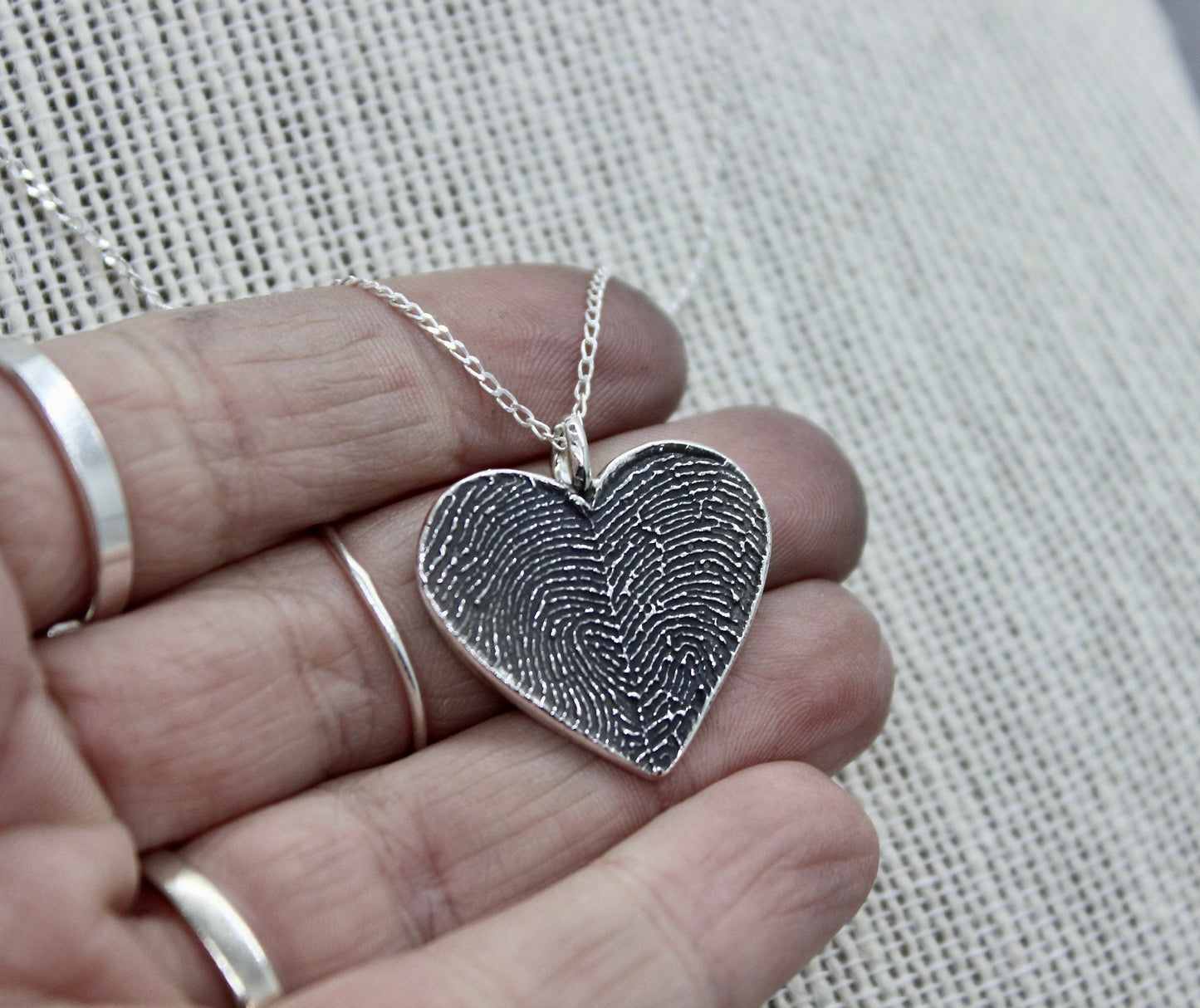 Two Fingerprints Heart Charm