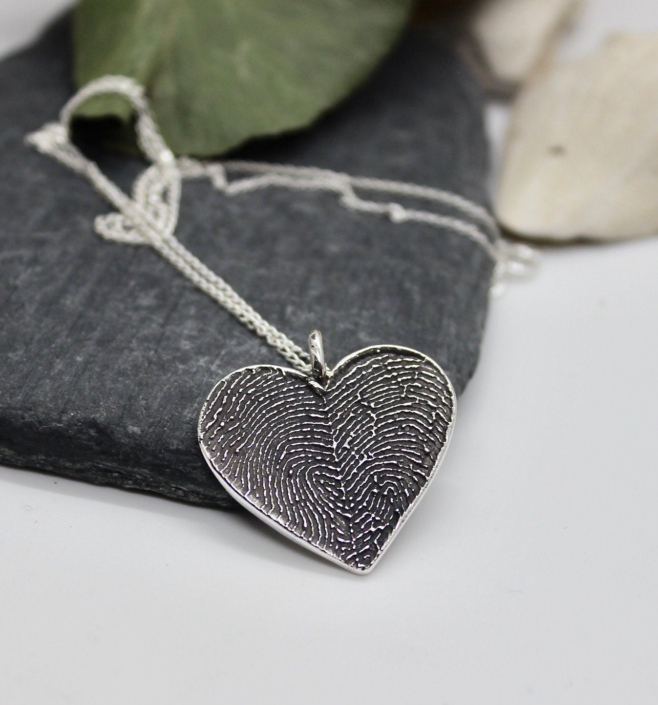 Two Fingerprints Heart Charm