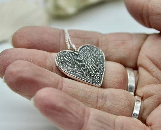 Two Fingerprints Heart Charm