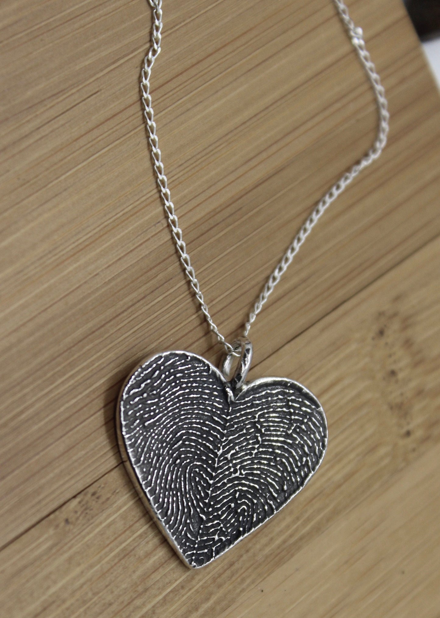 Two Fingerprints Heart Charm