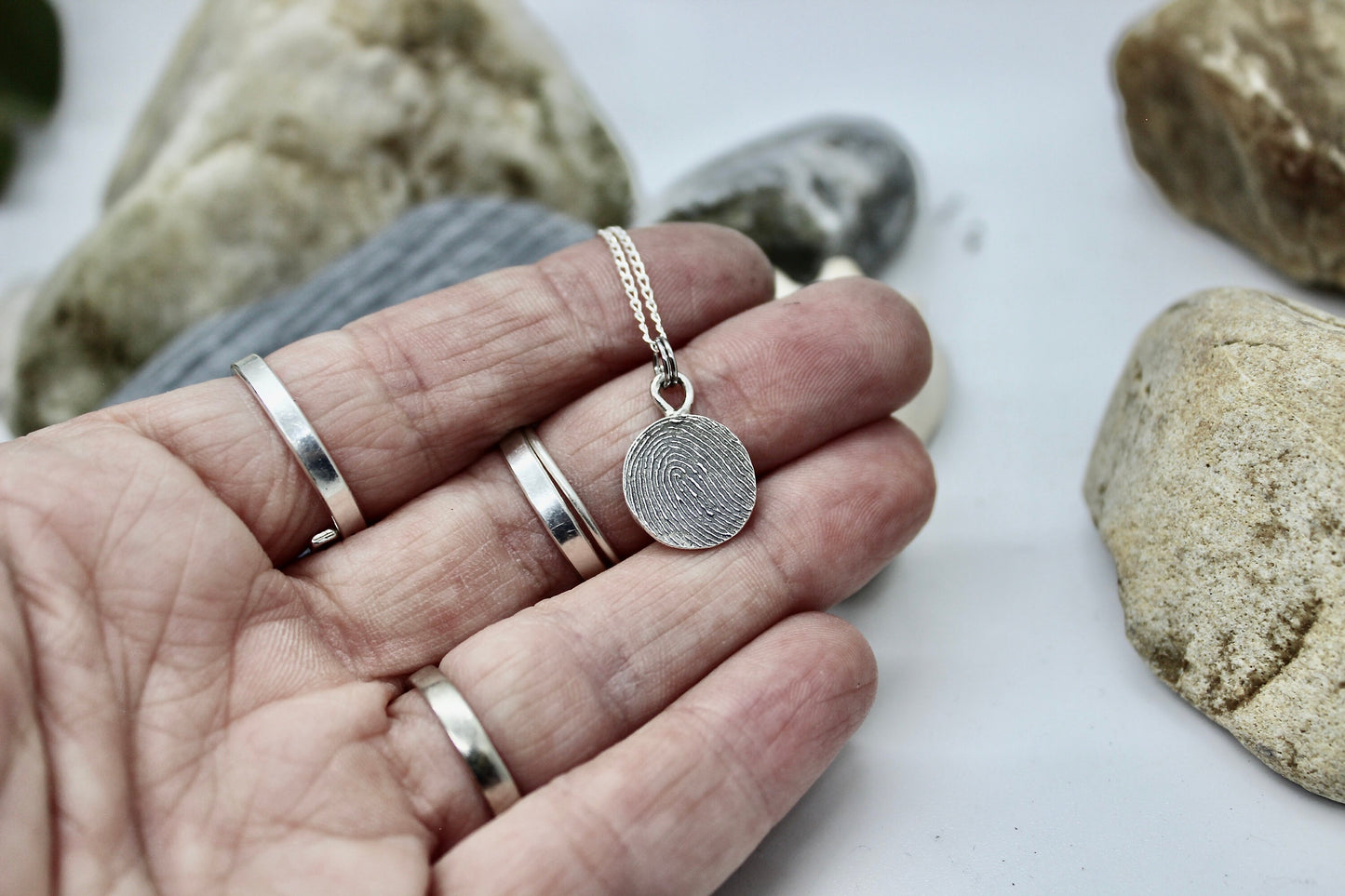 Fingerprint Necklace with Bail