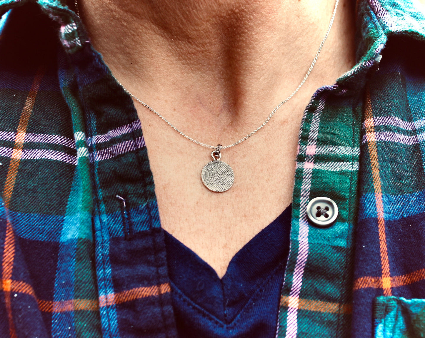 Fingerprint Necklace with Bail