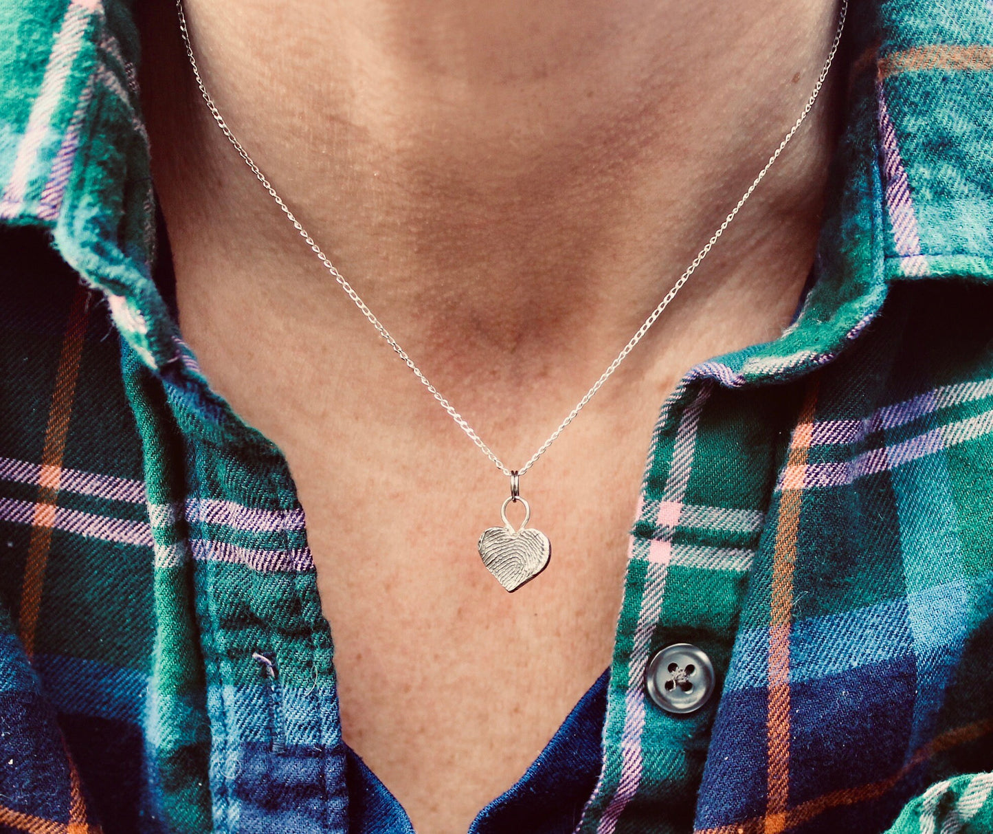 Small Heart Fingerprint Necklace