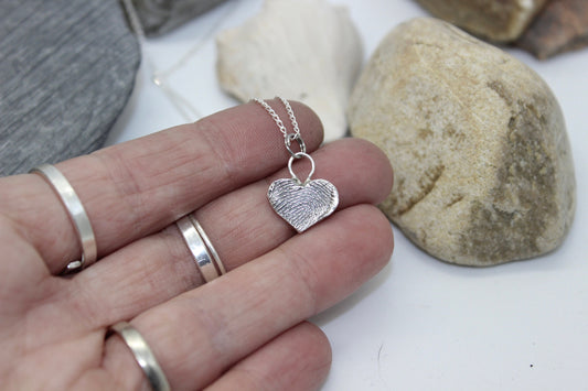 Small Heart Fingerprint Necklace