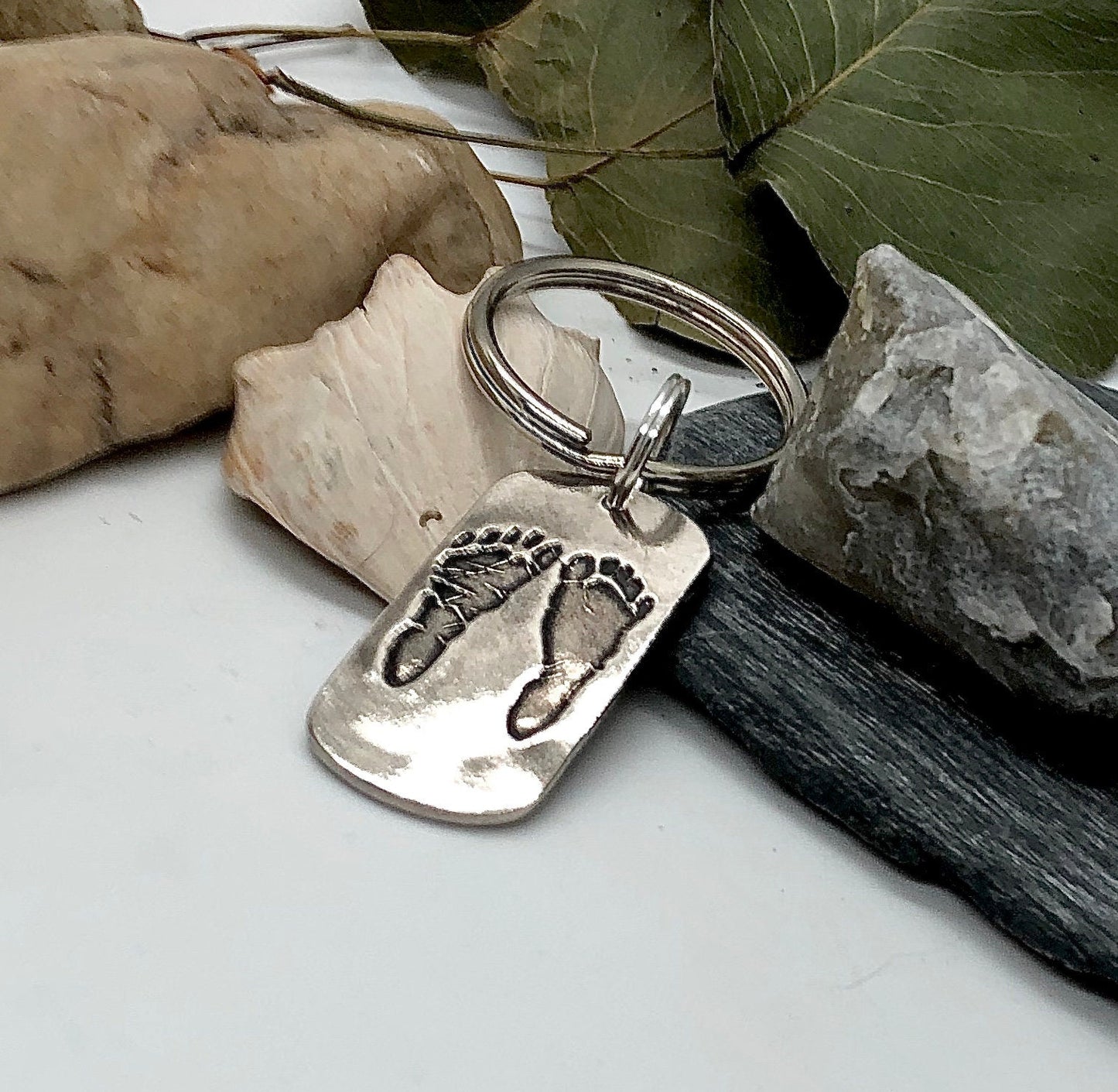 Real Footprint Keychain