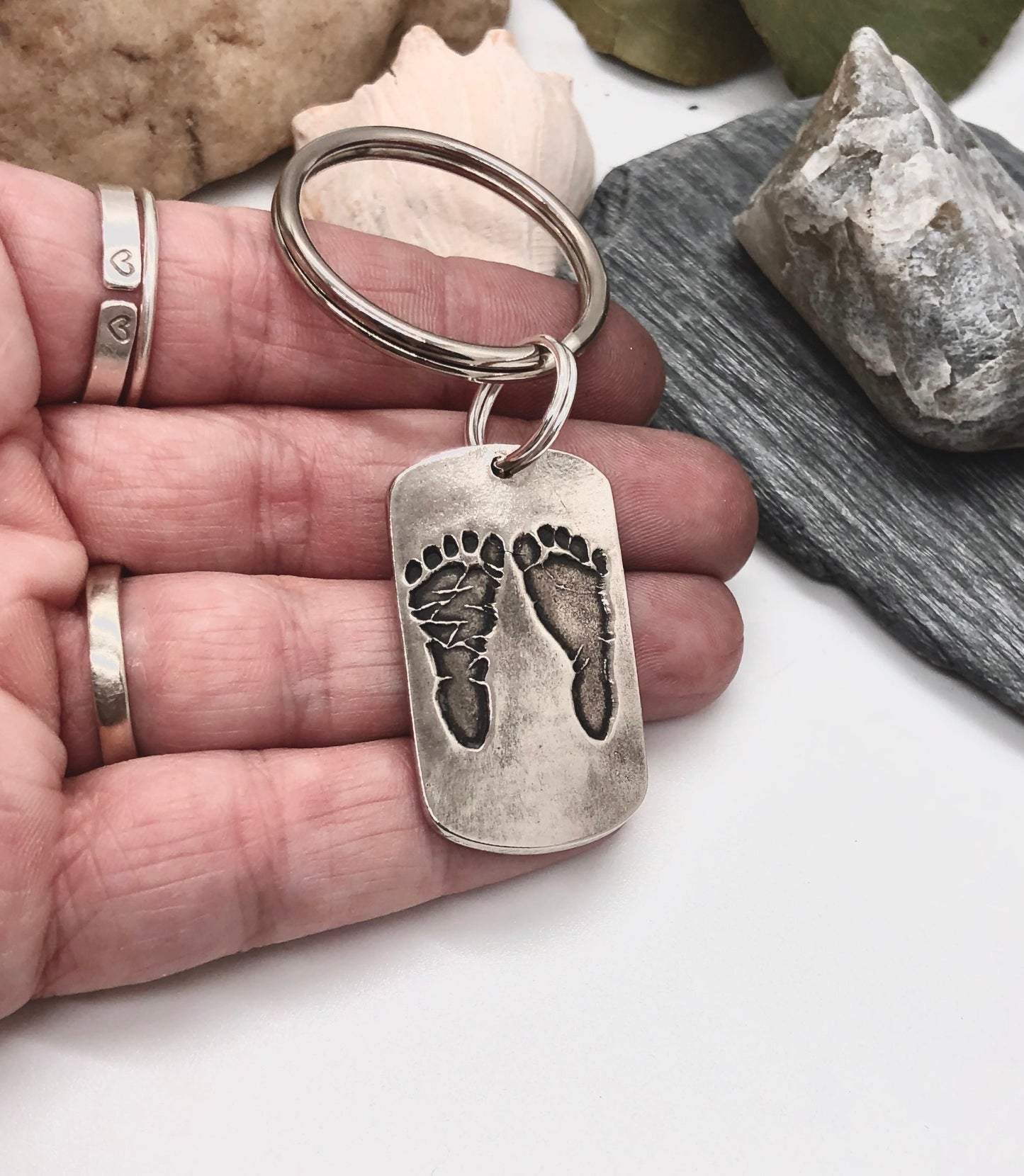 Real Footprint Keychain