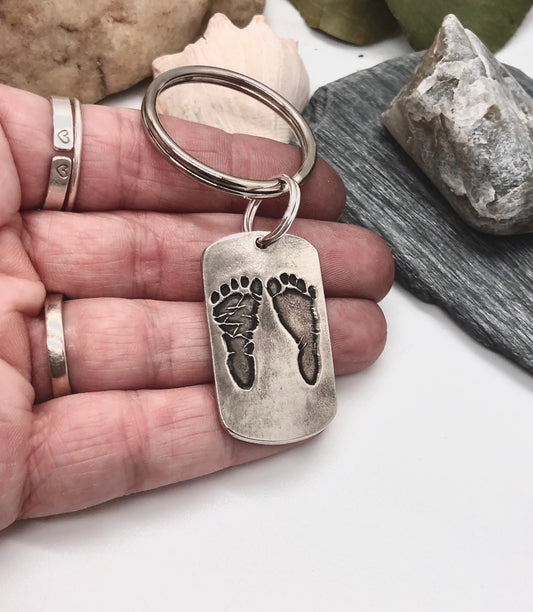 Real Footprint Keychain