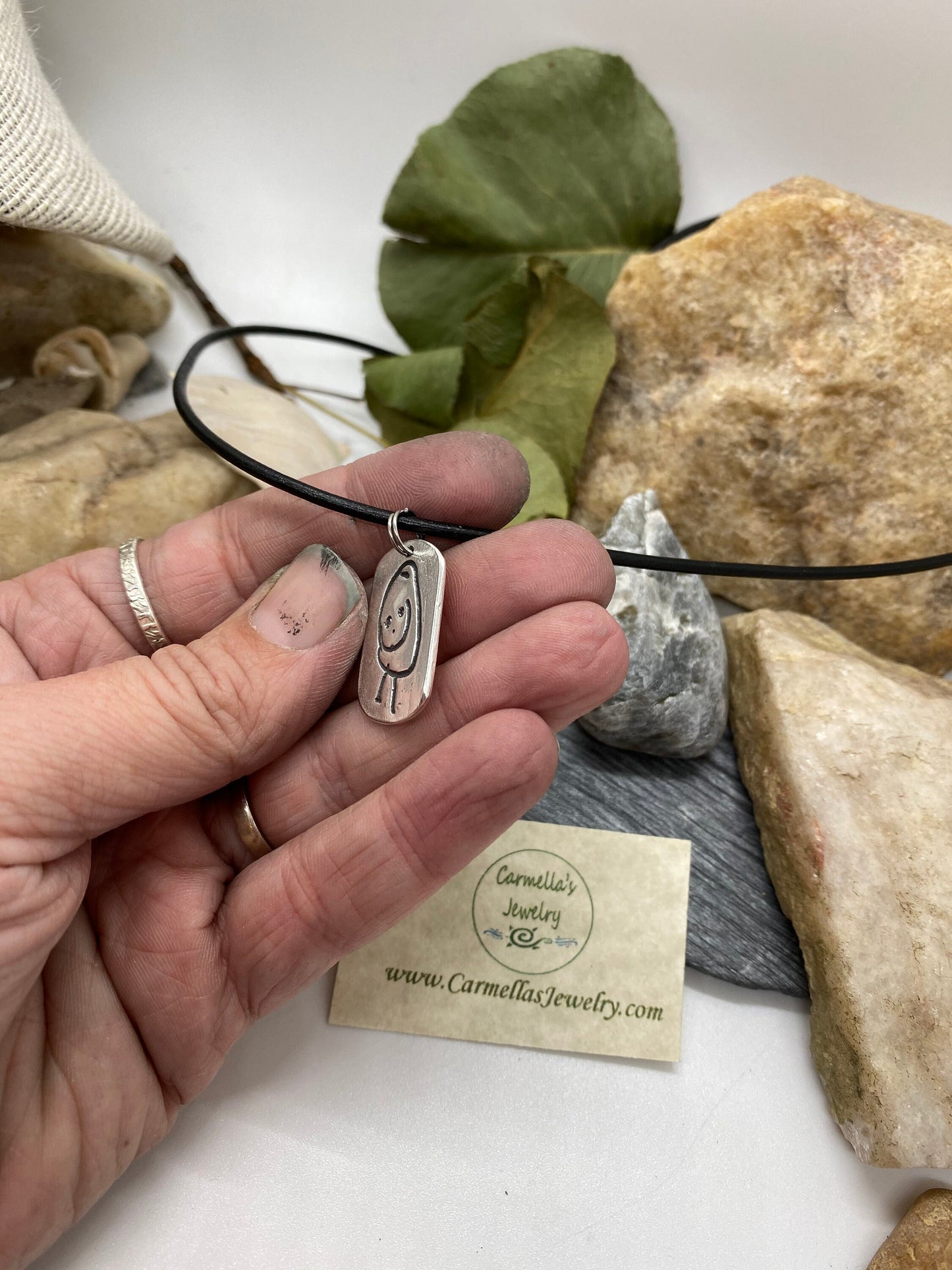 Artwork Charm Necklace, Your Child's Drawing