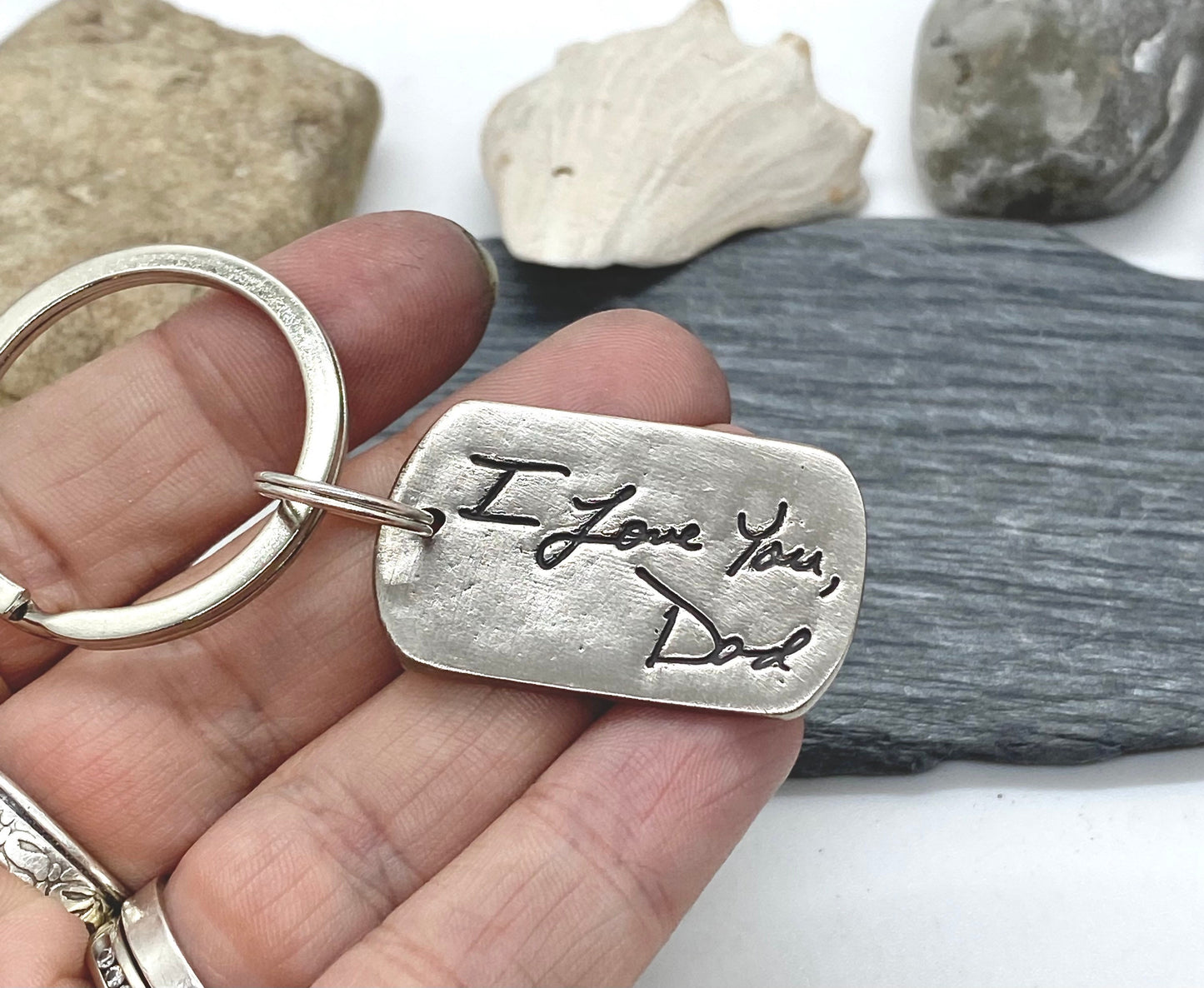 Fingerprint Keychain Dog Tag Shape