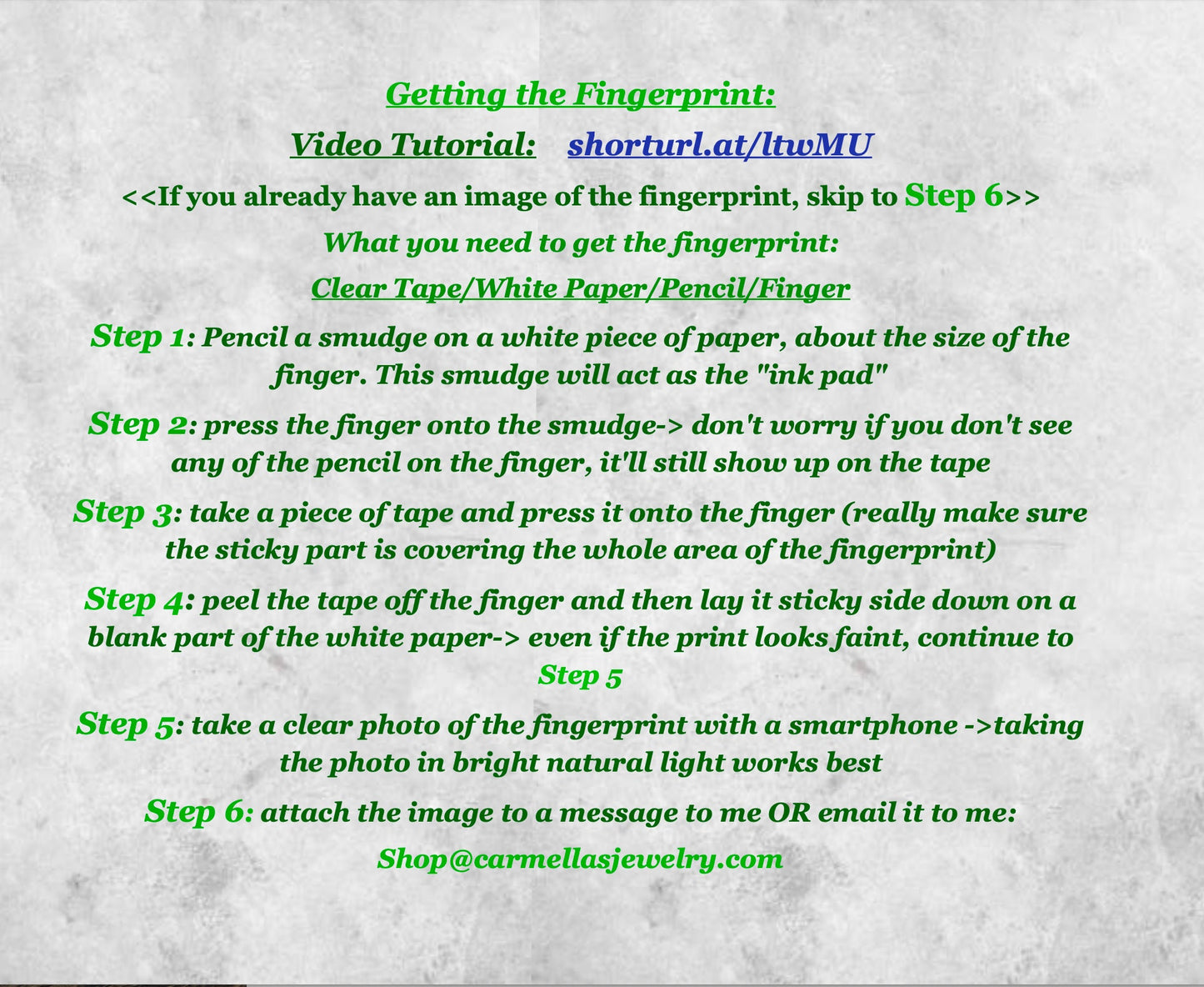 Heart Pressed Fingerprint Charm with Bail