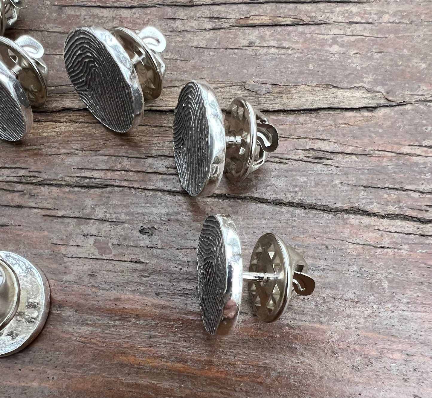 Fingerprint Lapel Pin in Sterling Silver