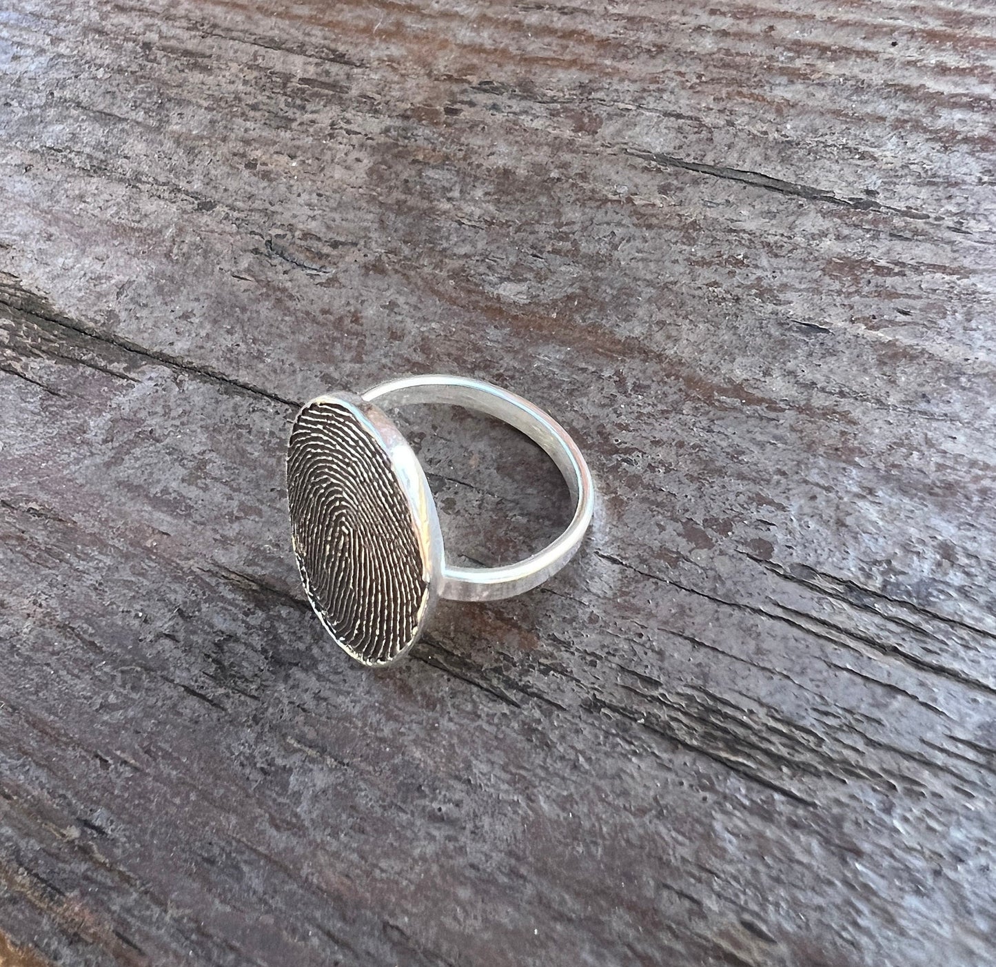 Full Fingerprint Solid Sterling Silver Ring