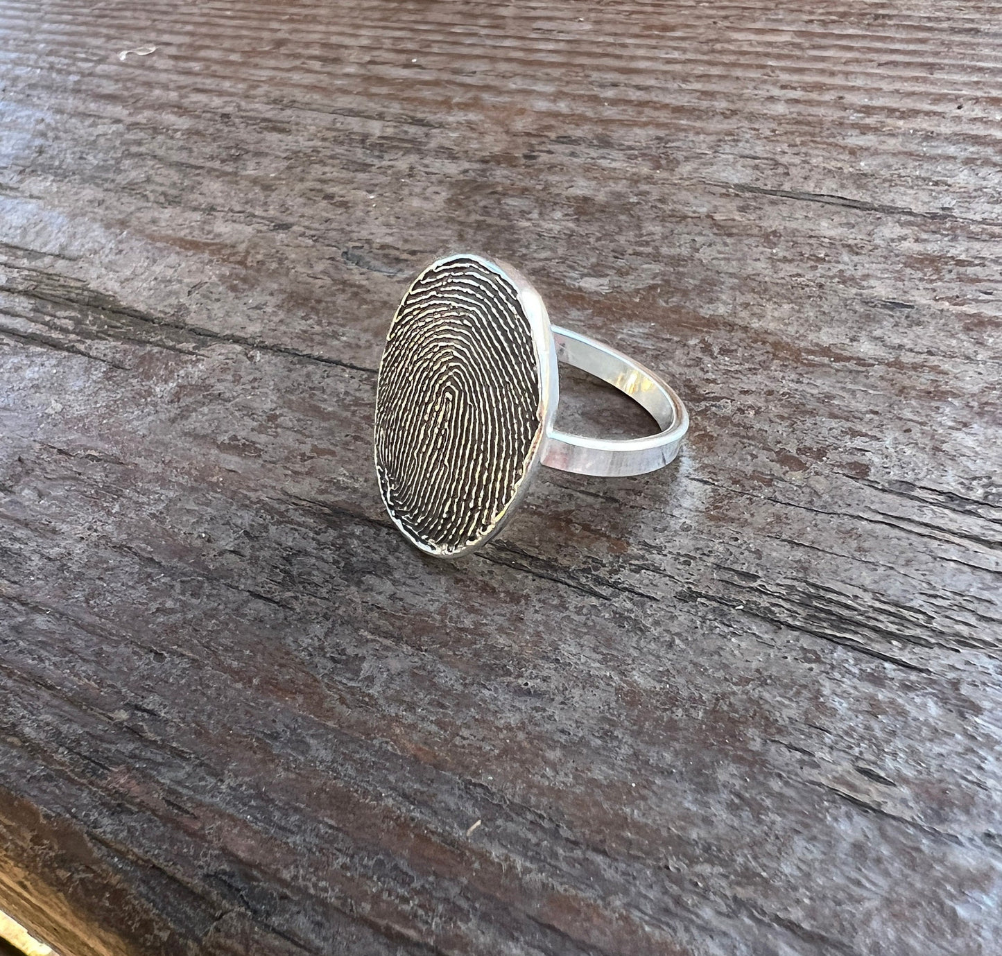 Full Fingerprint Solid Sterling Silver Ring