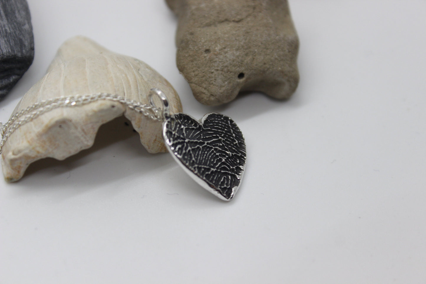 Fingerprint Heart Charm with Bail