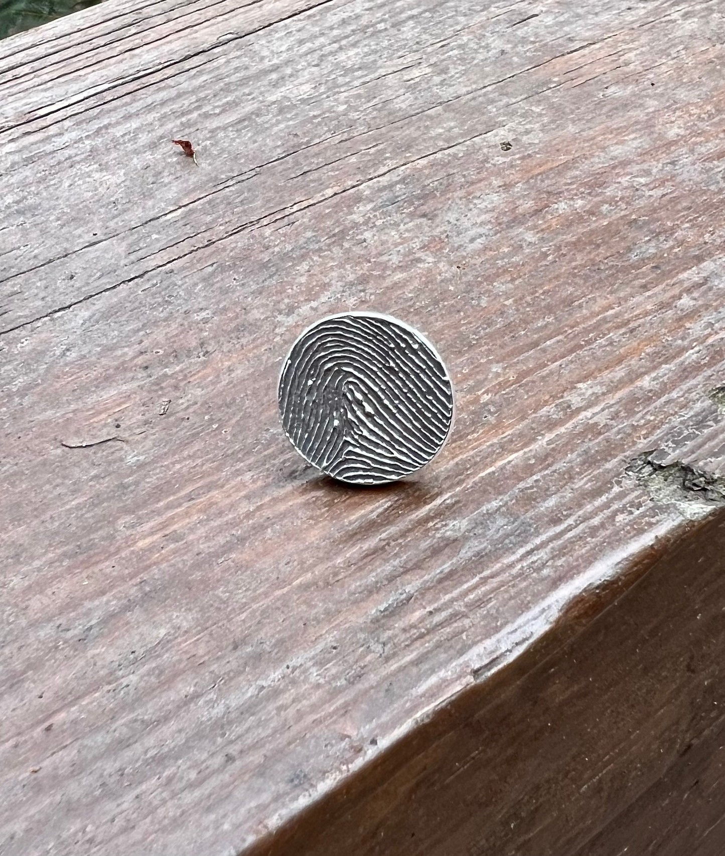 Fingerprint Lapel Pin in Sterling Silver
