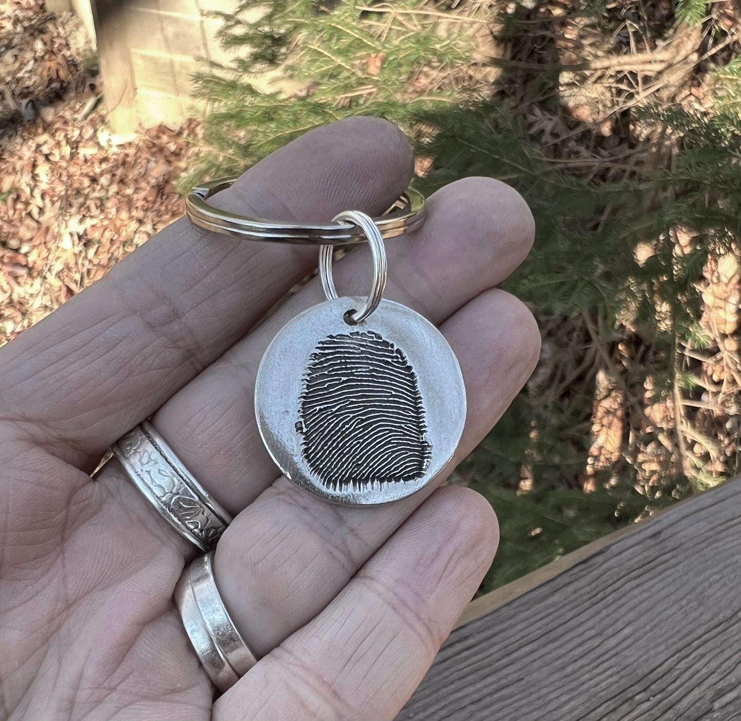 Fingerprint Keychain Circle Shape