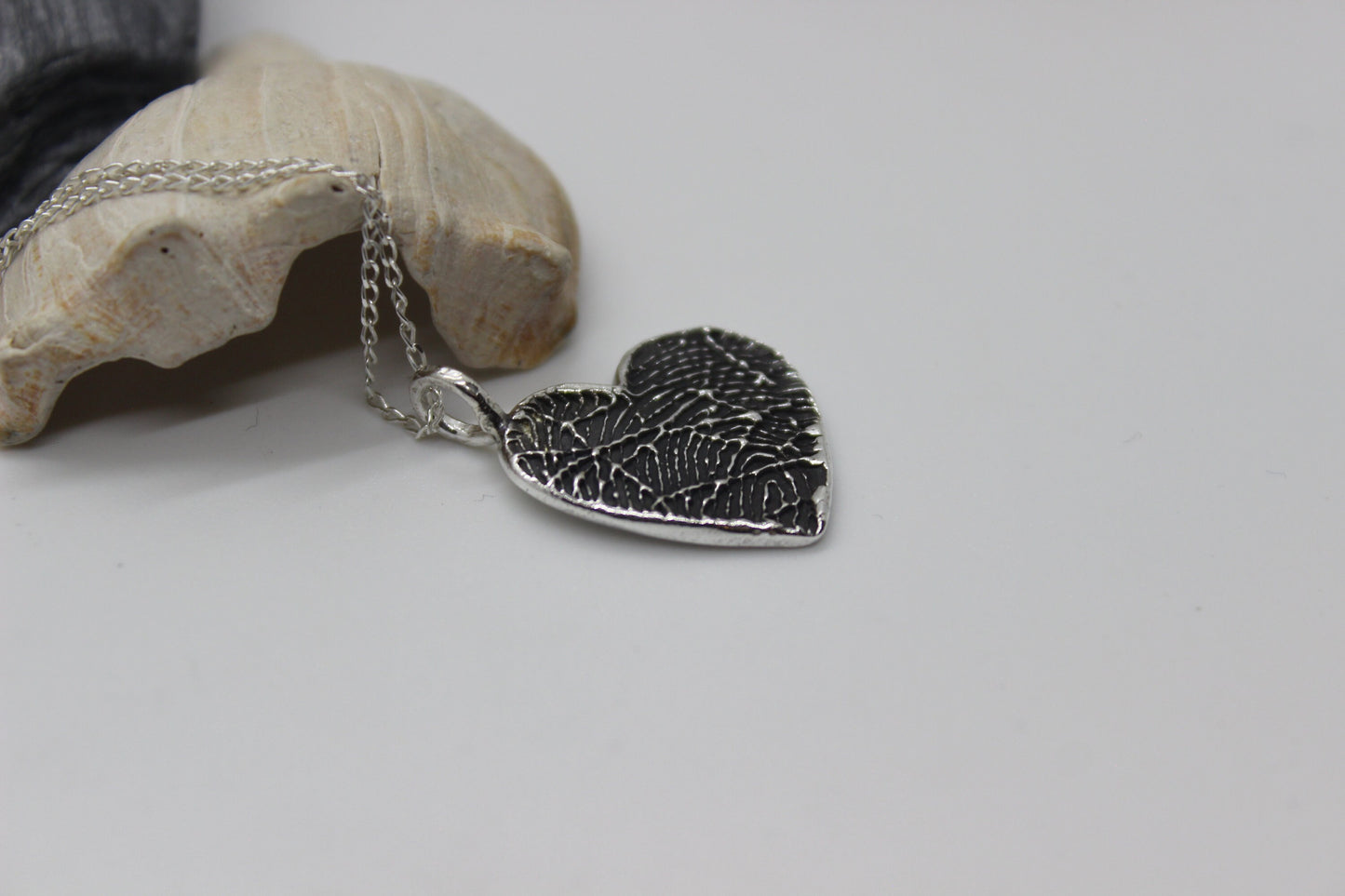 Fingerprint Heart Charm with Bail