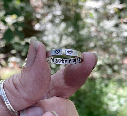 No Matter What Ring, Adjustable and Sterling Silver, Inspiration Inside