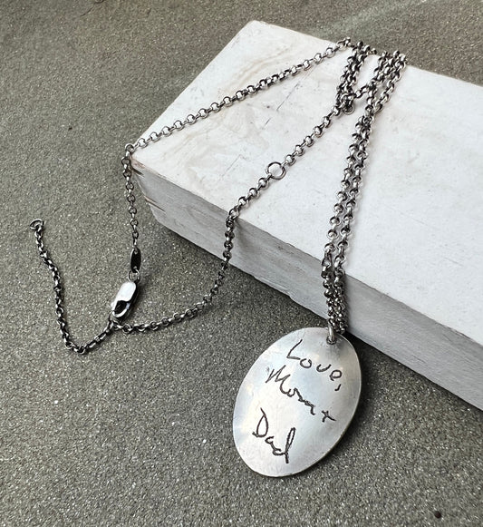 Engraved Oval Fingerprint Charm
