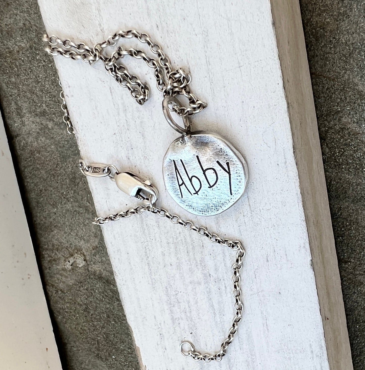 Fingerprint Charm, Engraved in Solid Silver