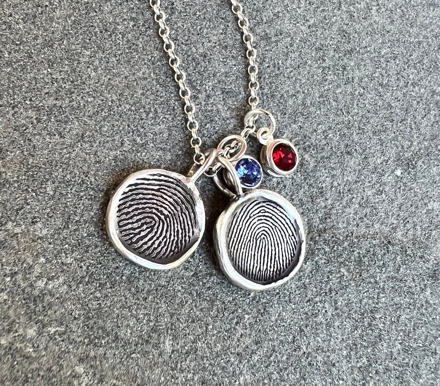 Fingerprint Charm, Engraved in Solid Silver