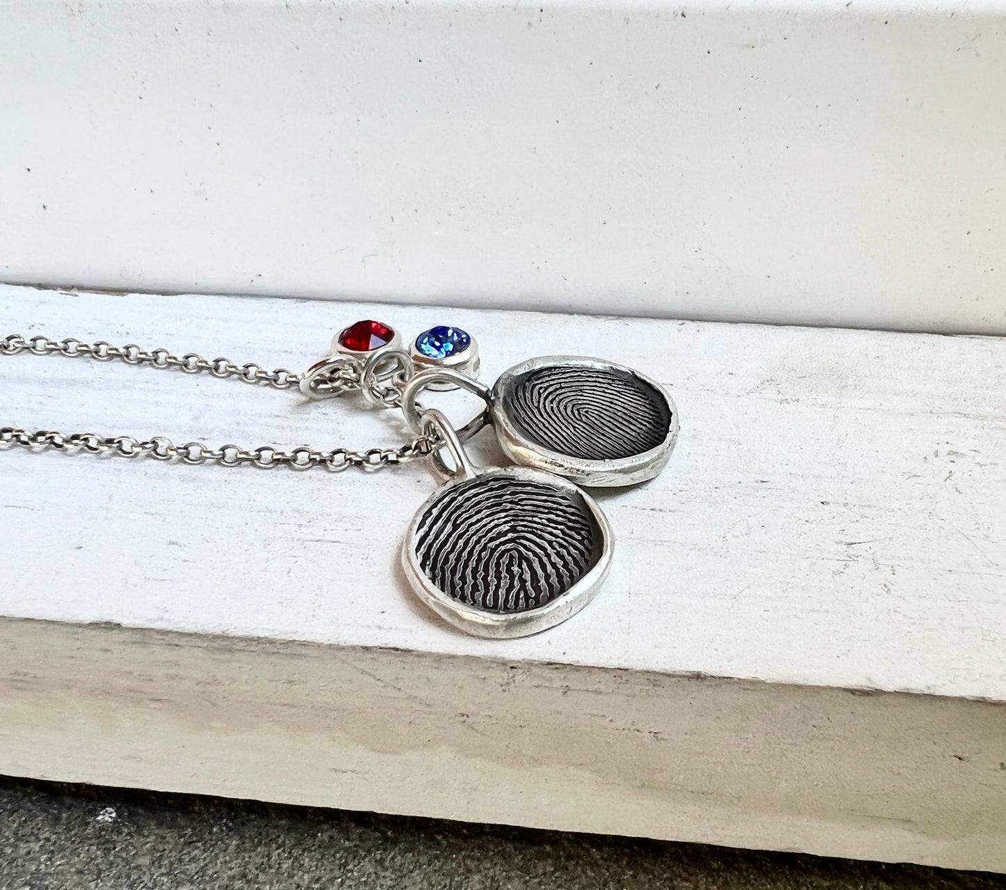 Fingerprint Charm, Engraved in Solid Silver