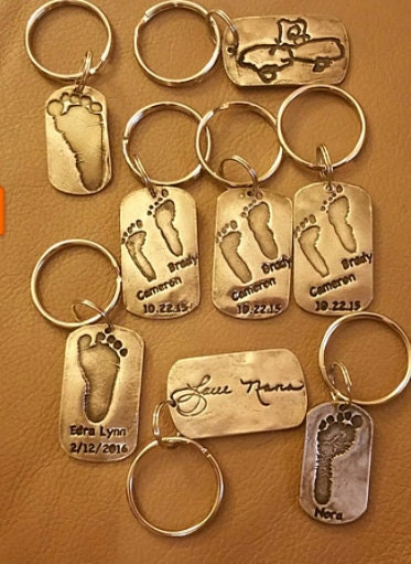 Real Baby Footprint Keychain