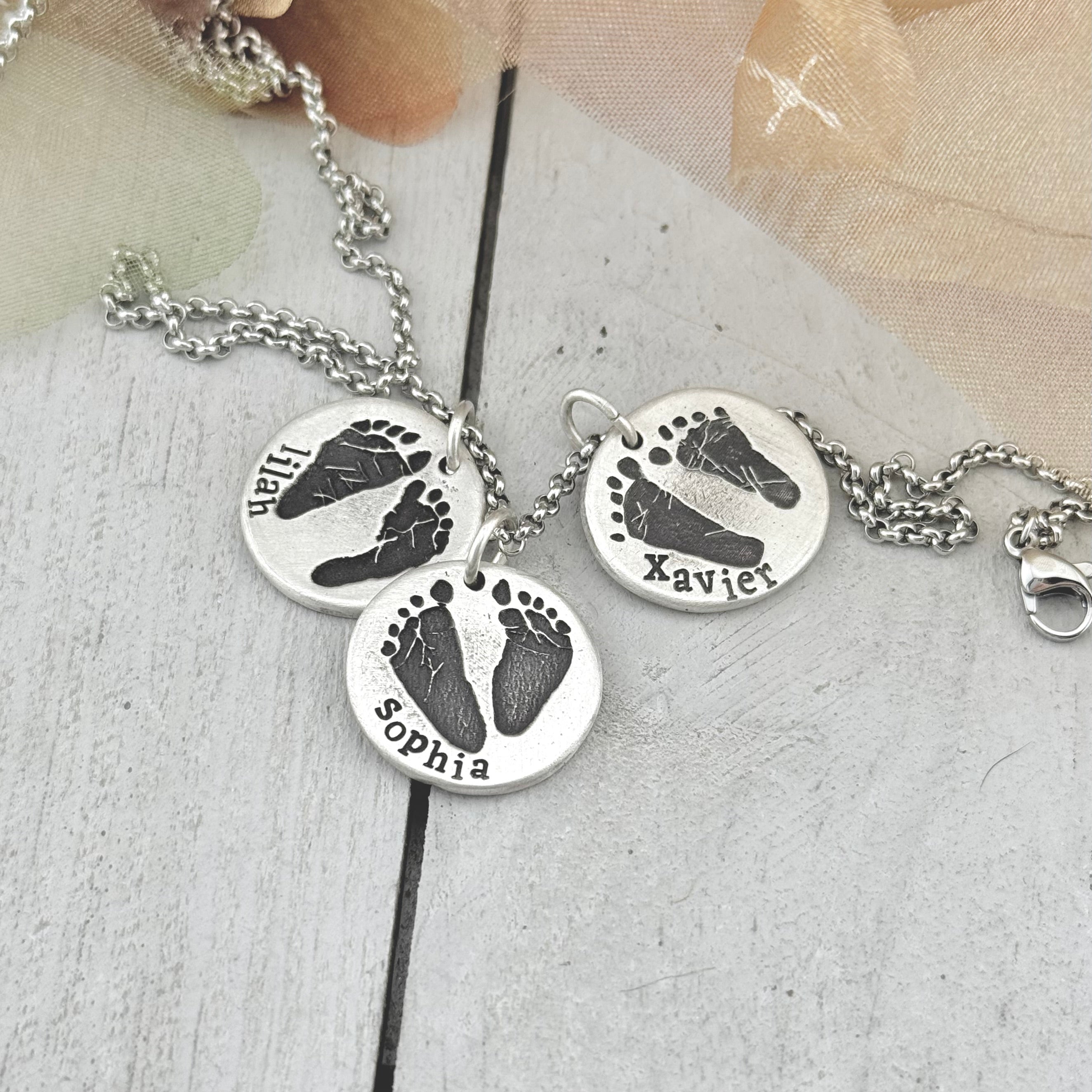 Footprint Charm in Solid Sterling Silver