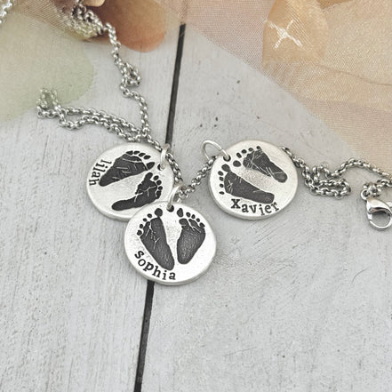 Footprint Charm in Solid Sterling Silver
