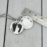 Footprint Charm in Solid Sterling Silver