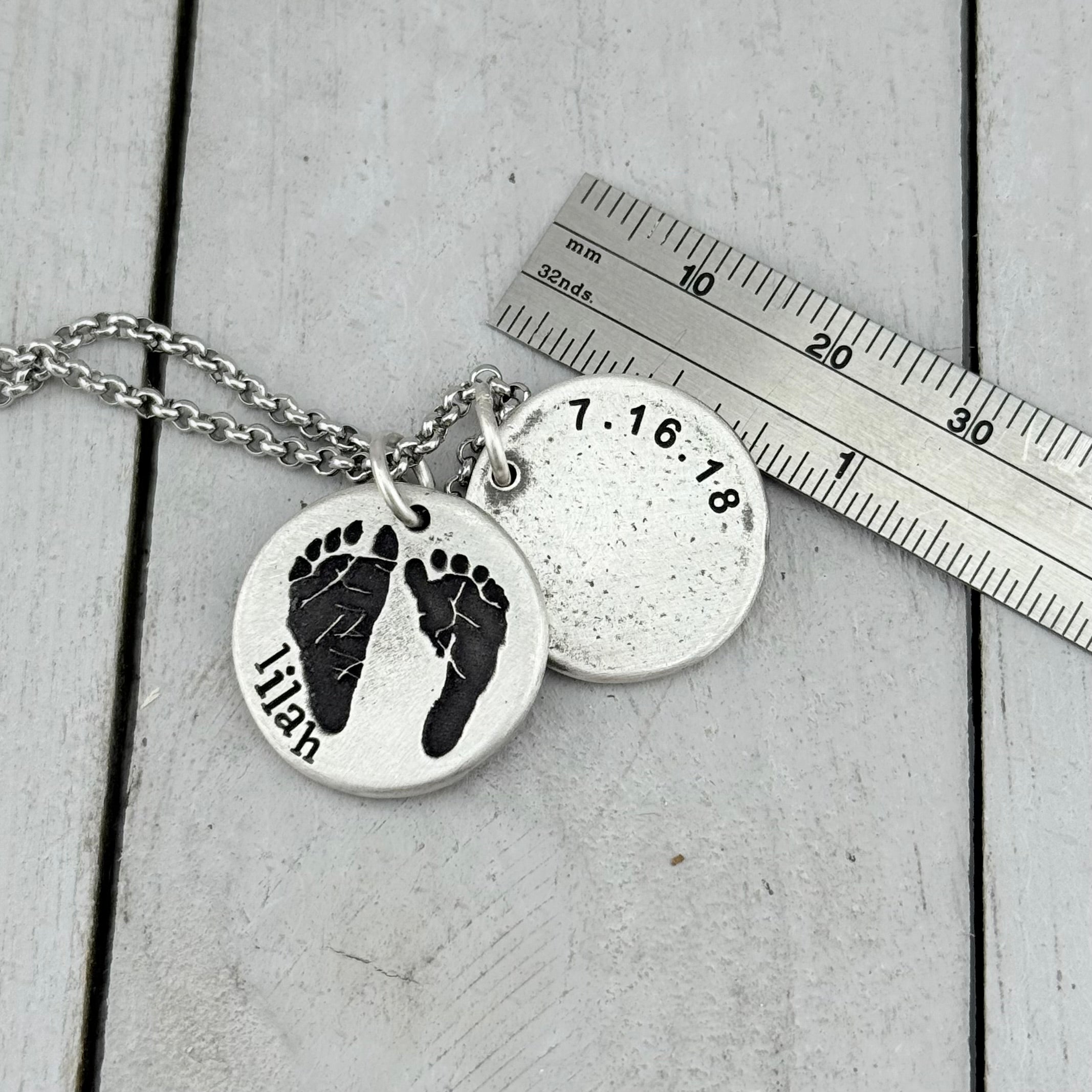 Footprint Charm in Solid Sterling Silver