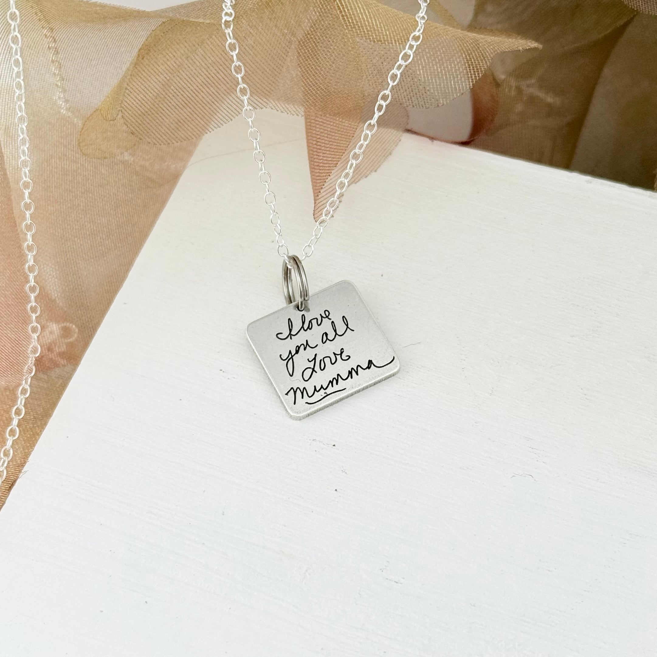 Square Handwriting charm