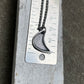 Silver Moon Fingerprint Pendant, Fingerprint deeply engraved in pure silver with raised silver framing the fingerprint
