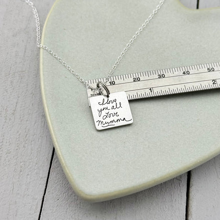 Square Handwriting charm