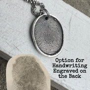 Fingerprint Charm in Oval or Teardrop Shape
