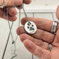 Real Paw Print Charm Necklace in Sterling Silver