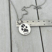 Real Paw Print Charm Necklace in Sterling Silver