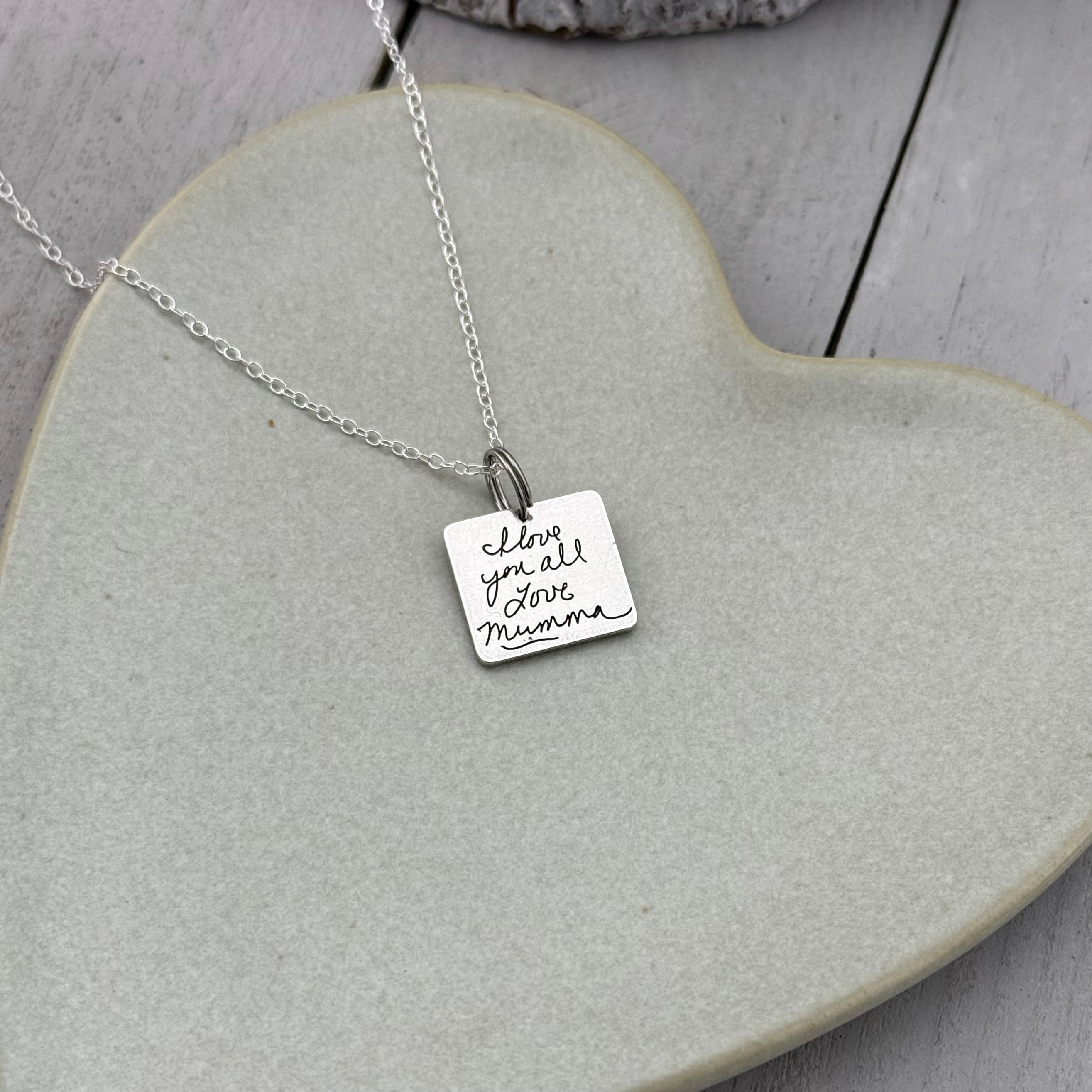 Square Handwriting charm