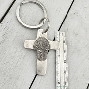 Fingerprint Cross Keychain