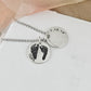 Footprint Charm in Solid Sterling Silver