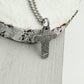Small Silver Fingerprint Cross Memorial Pendant