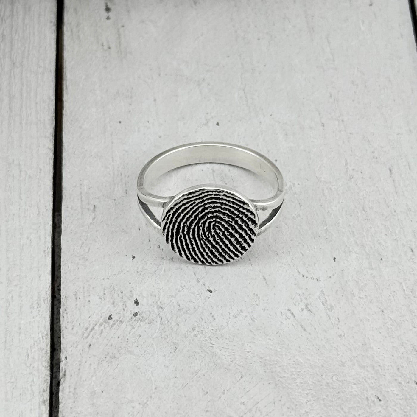 Pure Silver Memorial Fingerprint Ring