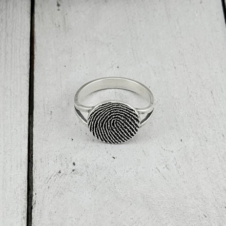 Pure Silver Memorial Fingerprint Ring